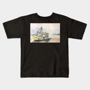 The Boat on New Quay Beach Kids T-Shirt